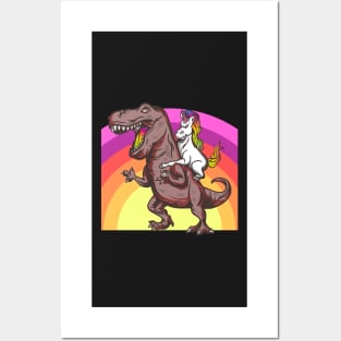 Unicorn and Dinosaur Posters and Art